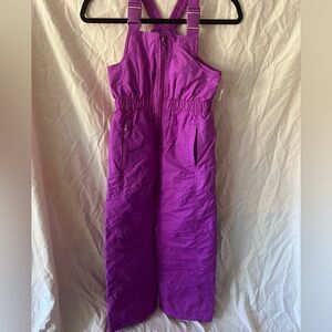Athletech Purple Snow Bibs size 7/8 adjustable shoulder straps elastic waistband